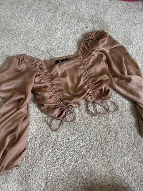 Beige Silky Renaissance Top
